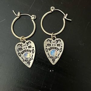 Hot Topic Silver Heart Hoop Earrings